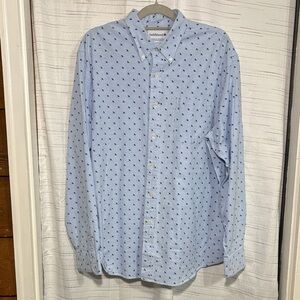 Saddlebred Men's Light Blue Patterned Button-Down Shirt